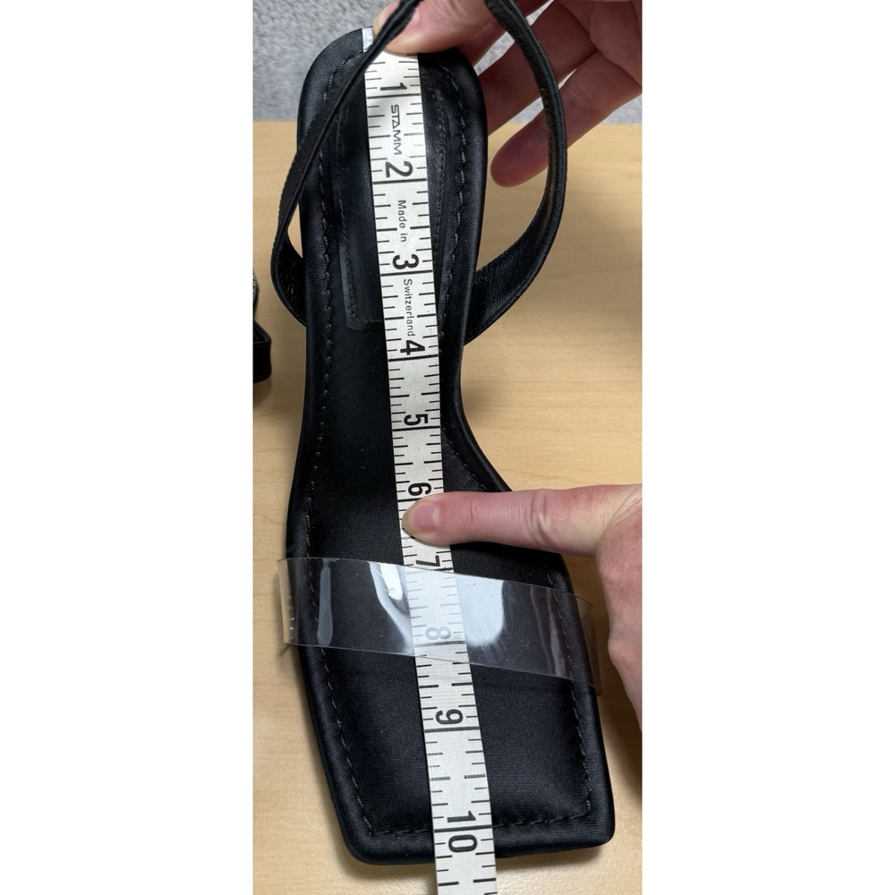 Good American Heels Womens 8.5 Open Square Toe Sling Back Crystal‎ GA120KD - Picture 9 of 13